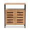 Baxton Studio Vander ModernOak Brown Finished Wood and Black Metal 2-Door Shoe Cabinet 194-11750-ZORO - alternate 2